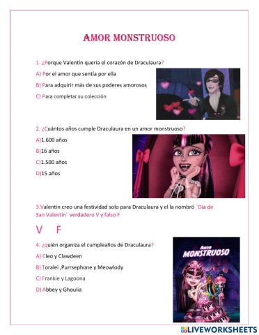 Monster high amor monstruoso