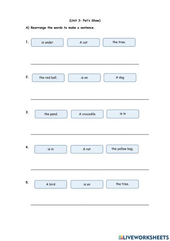 Unit 3: Pet's Show