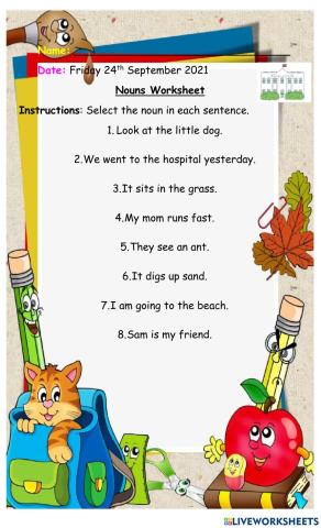 Nouns Worksheet