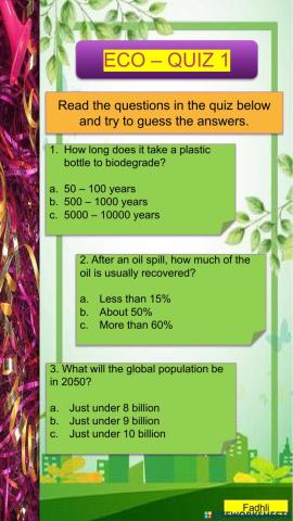 Listening: Environment Quiz