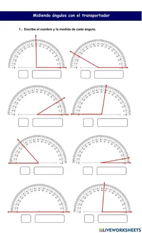 Midiendo ángulos con el transportador