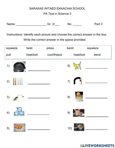 Changes in materials