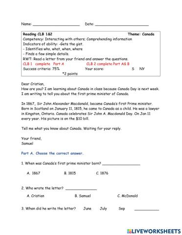 First Prime minister of Canada