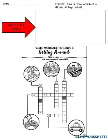 English Year 4 Video Worksheet 6