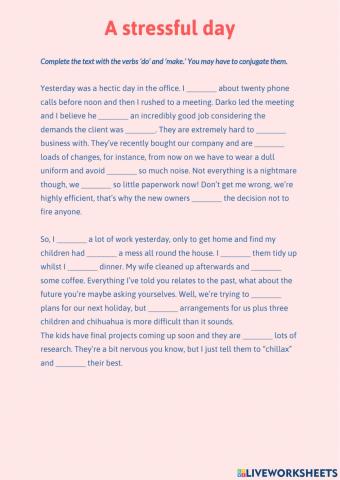 Collocations: Do & Make