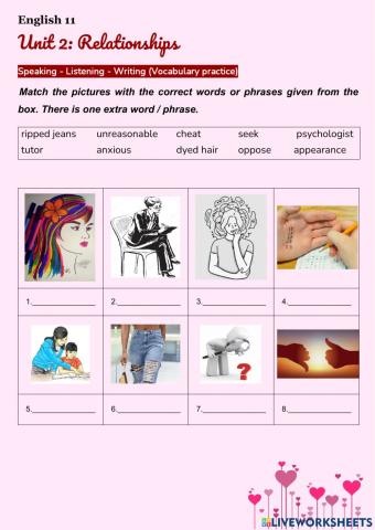 G11 - unit 2 - speak + listen + write