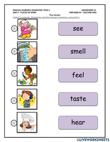 Places in my town (5 Senses & Prepositions)