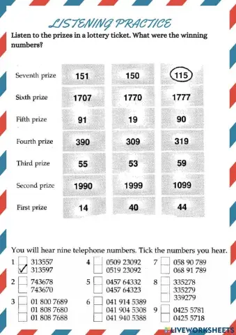 Listening practicee-names and numbers