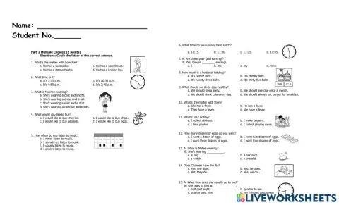 Grade 3 test multiple choice