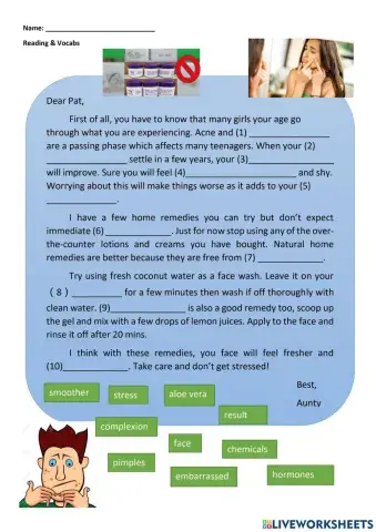 Reading & vocabs-acne among teens