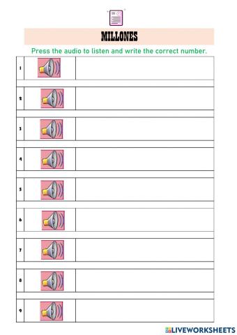 Escritura de números hasta 9 cifras
