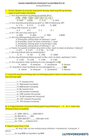Summative test in math 3