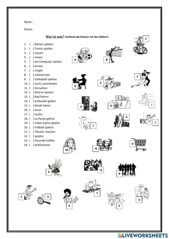 Hobbys und Aktivitäten