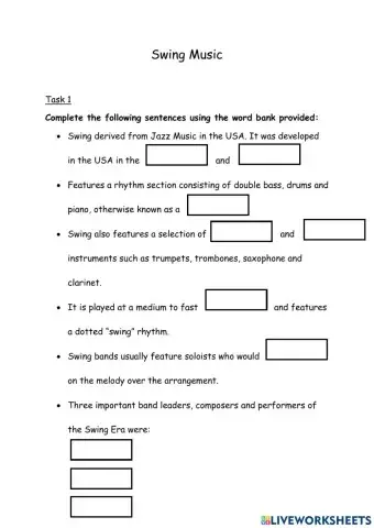 S2 Music Technology Swing