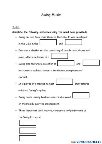 S2 Music Technology Swing