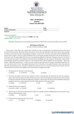 English 4-summative test 1