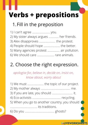 Verbs + prepositions