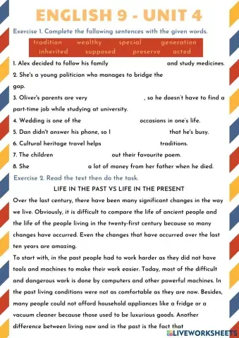 E9 - Unit 4 - Vocabulary and Reading