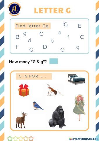 Find Letter Gg