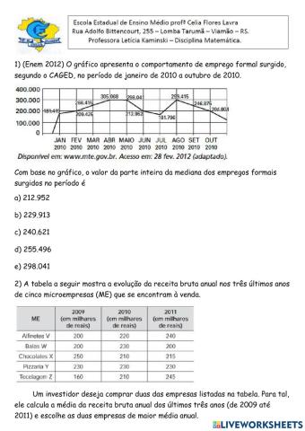 Medidas de tendência central