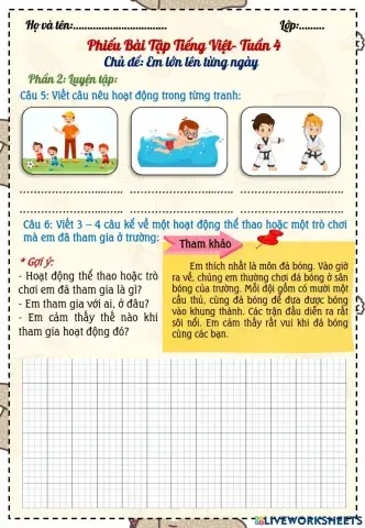 Phiếu Bài tập TV Tuần 4 (Phần 2)