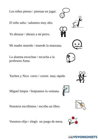 Verbos y sustantivos