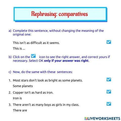 Rephrasing - comparatives