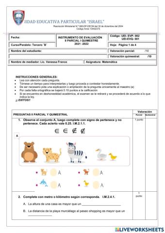 Lección de matemática