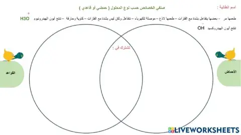 خصائص الأحماض والقواعد