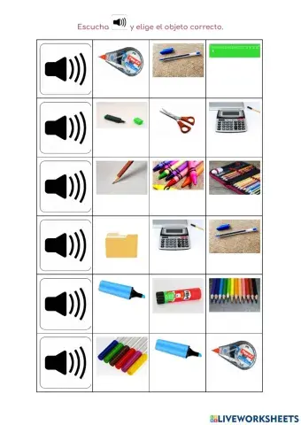 Los objetos del colegio