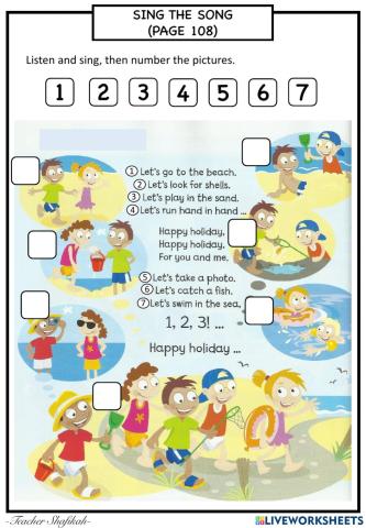 English year 2- unit 9 at the beach (page 108)