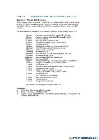 Basis bookkeeping and accounting principals