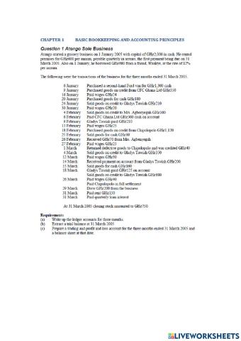 Basis bookkeeping and accounting principals