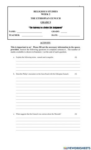 The Ethiopian Eunuch