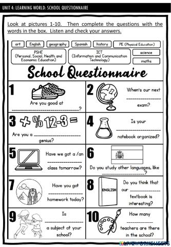 Learning World: School Questionnaire