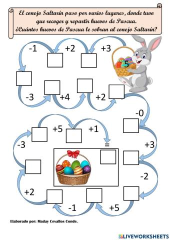 Problema de sumas y restas combinadas.