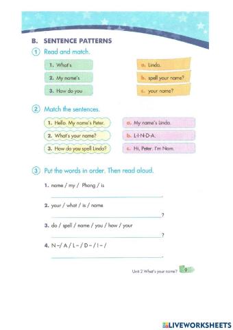 Unit 2 - What's your name?