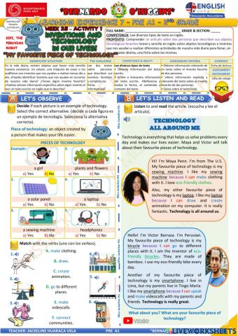 2° GRADO PRE A1 - EDA 7 - activity 1 - Aprendo en casa