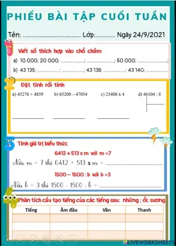 Ôn tập cuối tuần 1