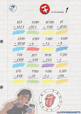 Suma y resta con decimales 1