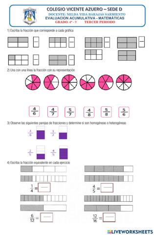 Evaluación Acumulativa Matemáticas