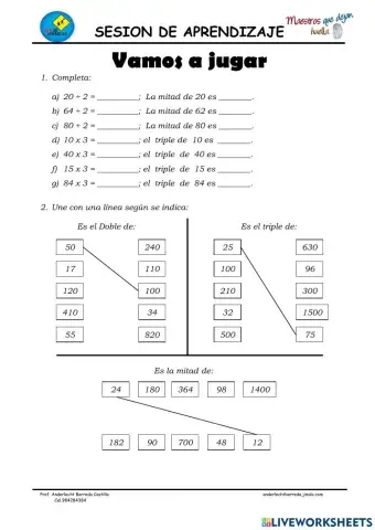 Mitad, doble y triple
