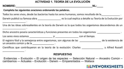 Darwin y su teoria de evolucion
