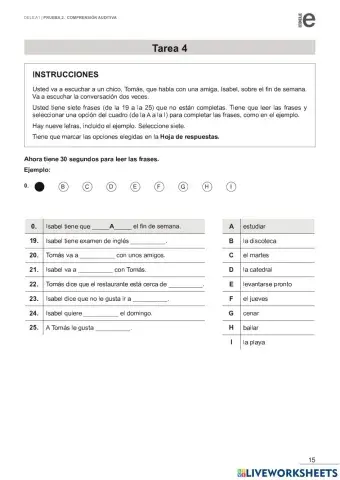 Dele A1 Escolar- Comprensión auditiva