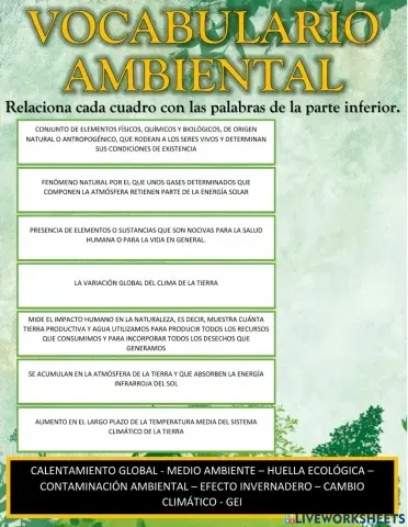 Vocabulario ambiental