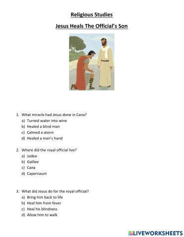 Jesus Heals The Official's Son