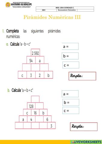 Pirámides numéricas III