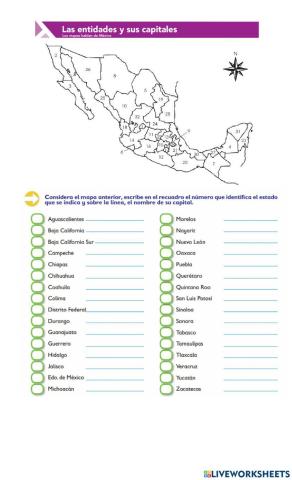 Estados y capitales de México