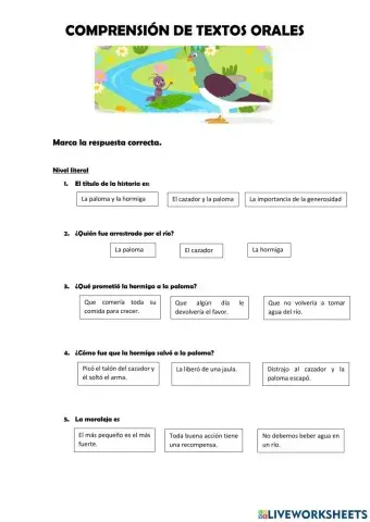 Comprensión de textos orales