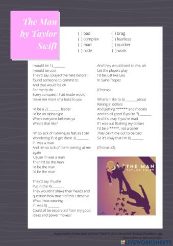 Listening Activity - The Man by Taylor Swift